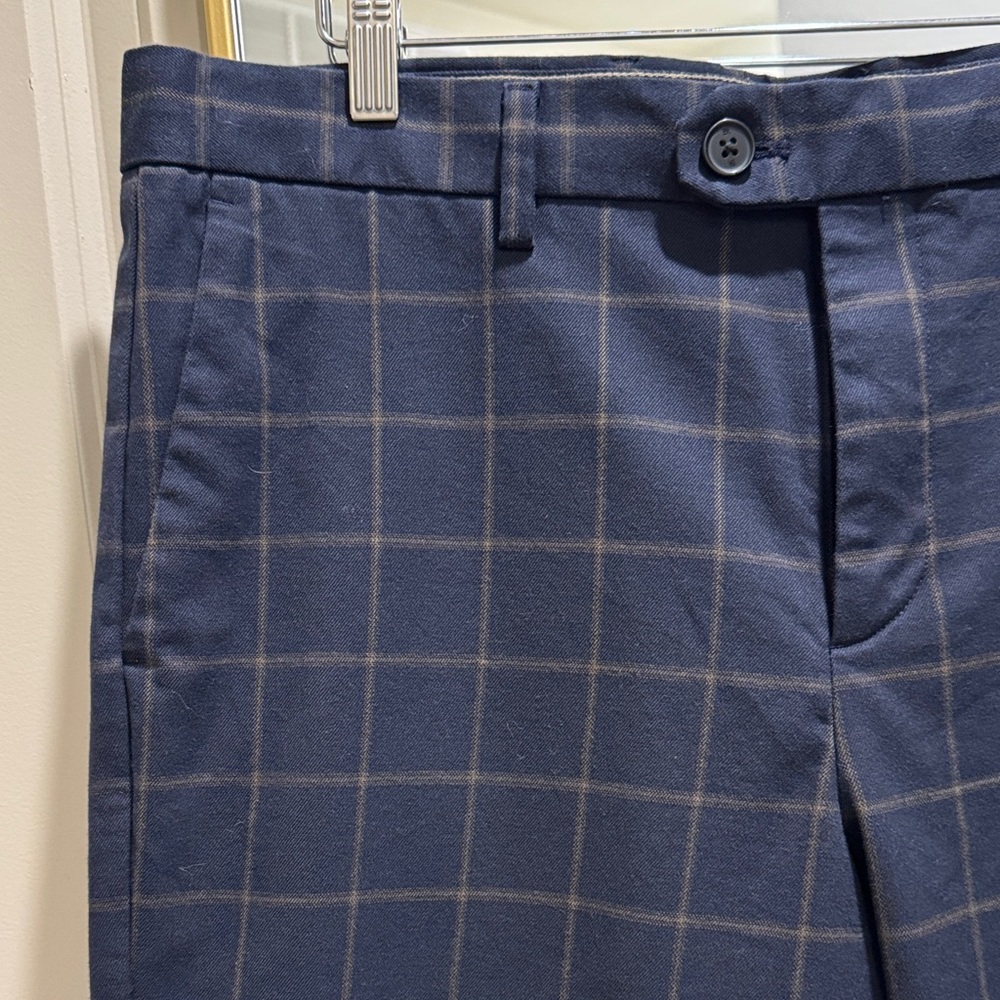 Banana Republic navy checkered slim tapered pants